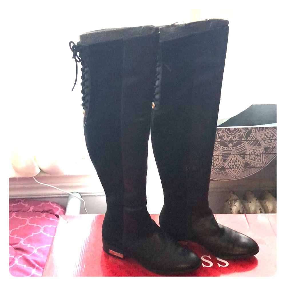 Guess black high boots